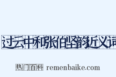 过云中和张伯坚韵近义词是什么意思的图片